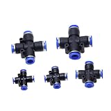 Złącze montażowe PZA 4 6 8 10 1 2mm złącze powietrza 4-kierunkowy rozdzielacz poprzeczny push-in pneumatyczny złącze rurowe Szybkie złącze (Color : 6MM)