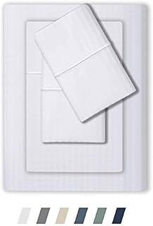 Feather & Stitch 500 Thread Count 100% Cotton Stripe Sheets + 2 Pillowcases