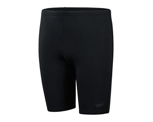 Speedo Boys Endurance+ Jammer Swimming Trunks | Training | Chlorine Resistant | Quick Drying | Stretch Fabric | Comfort Fit, Black, 13-14