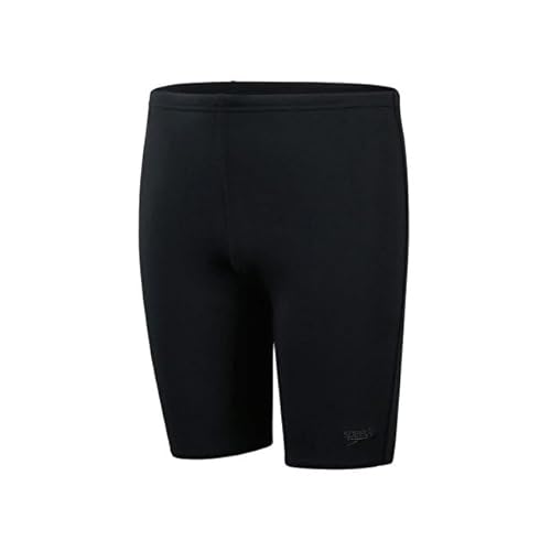 Speedo Boys Eco Endurance+ Jammer Swimming Trunks | Training | Chlorine Resistant | Quick Drying | Stretch Fabric | Recycled Material | Comfort Fit Swimwear Black/White001 13-14 Years