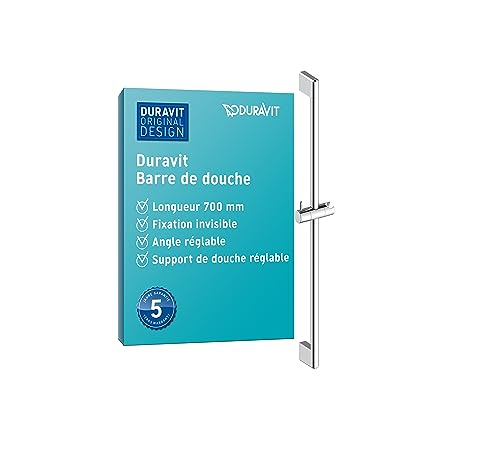 Barre de douche Duravit Universal 700 mm avec support réglable chromé - 2