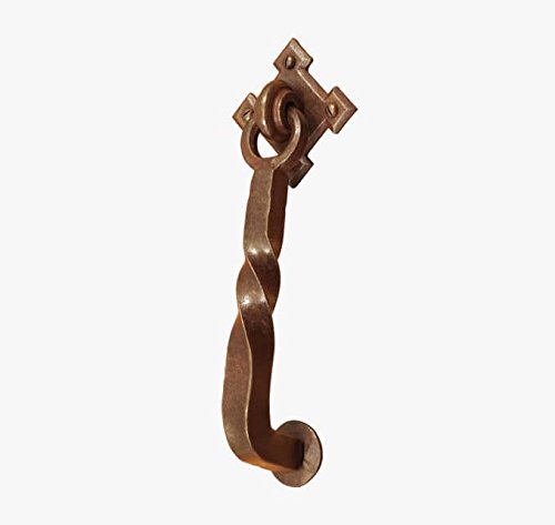 Batacchio battente forgiato per porta, portone 50x200 mm. Finitura ruggine completo di viti di fissaggio FA 783