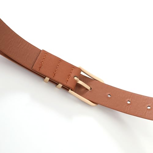 Women's Dress Belts Fashionable and Simple Thin Belt Equipped with Golden Metal Buckle at the End of the Belt4