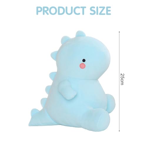 Zaloife Kuscheltier Dinosaurier Blau, Plüschtier Dino 25 cm, Stofftier Dinosaurier, Plüsch Dino Kissen Puppe Geschenk für Fans Kinder