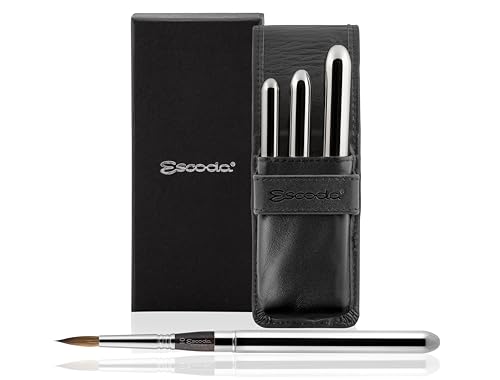 Image of Escoda | Watercolour | Optimo Travel Set with 3 Round Brushes for Watercolour | Size 2,6,10 | 3 Brushes | Kolinsky Sable | Round Pointed