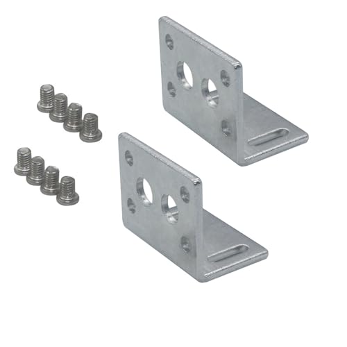 BE-TOOL 2 Pcs Motor Mounting Bracket with Screws Black DC Gear Motors Mounting Bracket L-shape Fixed Seat Easy To Install Compatible with JGY-370 Motor