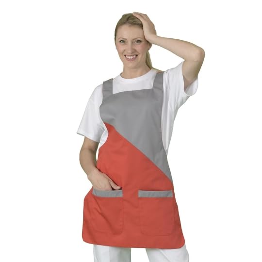 Hurry Jump Tablier chasuble Tablier sans manches femme type blouse chasuble gris et rouge prt gris...