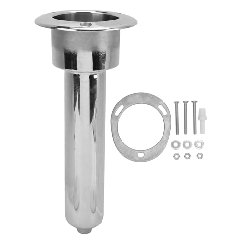 Bewinner 2 in 1 Boat Rod Cup Holder, Stainless Steel, 0 Degree
