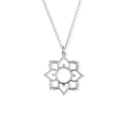 Boma Jewelry Sterling Silver Lotus Pendant Necklace, 18 Inches