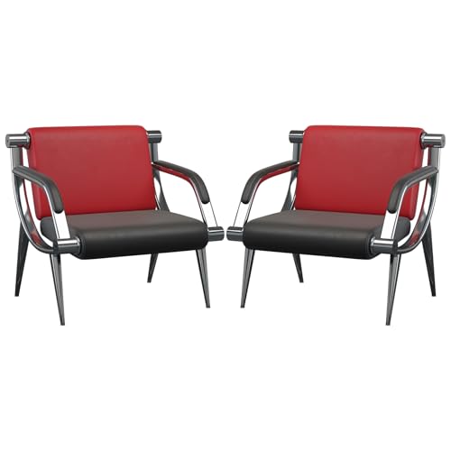 Wonline Red and Black Guest Chairs