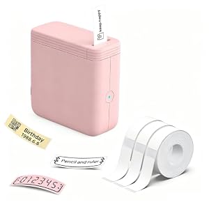 FLEXYVA Mini Label Maker Machine with 3 Tapes, P24 Label Makers, Pink