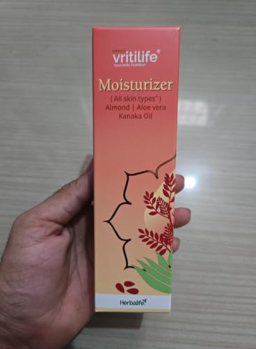 Image of Vritilife Facial Moisturizer with Almond, Aloe Vera and Kanaka Oil for All Skin Types, 100ml