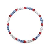 HSWYFCJY Baseball Beaded Chain Necklace for Men Women, Rhinestone Discoball Drip Accessories White Light Blue Baseball Necklaces Gifts for Men Inspired Softball Jewelry Gifts 18IN