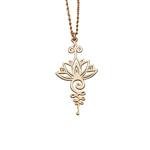 Gxing Lotus-Halskette für Frauen und Mädchen, Lotusblumen-Anhänger, Hals-Kette für Yoga, Gebet, Schmuck, Geschenke Cover