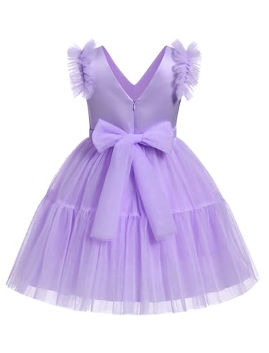 IDOPIP Toddler Baby Girls Butterfly Tutu Dress Ruffle Tulle Kids Princess Flower Girl Wedding Pageant Birthday Party Dresses2