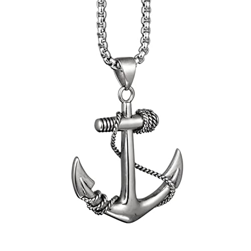 HCMA Titane Acier mer Ancre Marin Homme Hommes Colliers chaîne pendentifs Punk Rock Hip Hop Unique pour garçon Mode Bijoux Cadeau