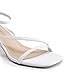 DREAM PAIRS Women's Low Kitten Heels Strappy Open Square Toe Ankle Strap Sexy Fashion Comfort Dress Shoes Party Heeled Sandals,Size 8.5,White,DWUMHS2561