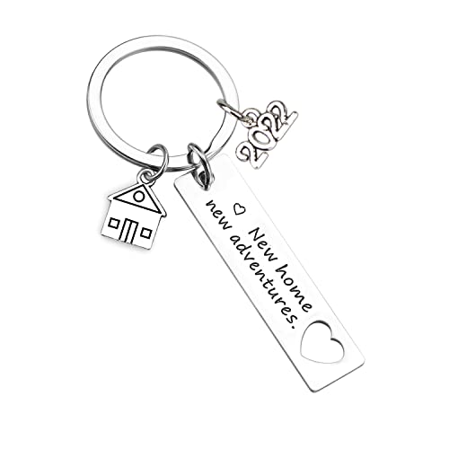 LUOKIFUR Nuova casa Nuova avventura, regali per la prima casa Portachiavi per uomini Regali di amicizia per donne Portachiavi Regali per l'inaugurazione della casa Regali di Capodanno 2022(Keychain)