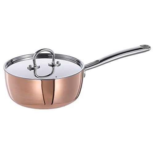 IKEA FINMAT - Cacerola con tapa, 1,5 l, cobre/acero inoxidable
