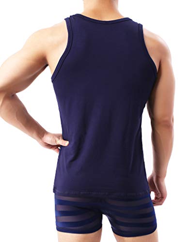 Mens See Through Tank Top Set Mesh Tank Top with Sexy Boxer Brief Set…3