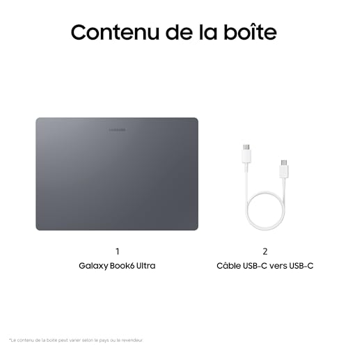 Samsung Galaxy Book6 Ultra 16", PC Portable IA, Processeur Intel Core X7, Mémoire 32 Go RAM, 1 to SSD, Intel Arc Graphics, Écran Tactile Dynamic AMOLED 2X, Autonomie Très Élevée, Anthracite