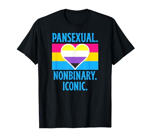 Bandera icónica pansexual no binaria estilo estético corazón amor Camiseta