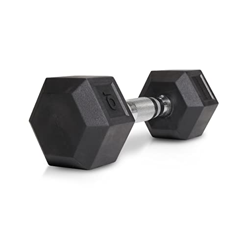 Tru Grit Fitness Rubber Hex Free Hand Weights Dumbbell Pairs Sizes 5, 10, 15, 20 And 25 Lbs (10 Lb Pair, Pair) #TOP2