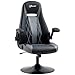 Vinsetto Chaise de Gaming Ergonomique avec Base Ronde métal pivotante 360° Hauteur réglable têtière accoudoirs relevables PVC Gris Noir