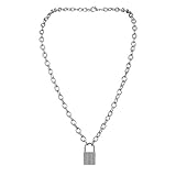 SIOPEW Halskette Damen Promise Love Original Unisex Mode Einfarbig Einfach Lock Shape AnhäNger Geometrie Geschenk Schmuck Necklace