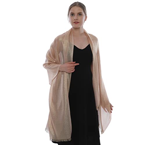 LMVERNA Sparkling Metallic Shawls and Wraps for Evening Dresses Wedding Fringed Shawl Wrap Scarf for Women4