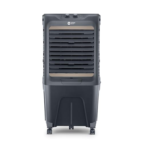 Orient Electric Tornado 65L Desert Air Cooler for home | Densenest Honeycomb Pads | Fully Collapsible Louvers, Inverter Compatible | High Air Delivery | 1 Year Warranty by Orient | Dark Grey