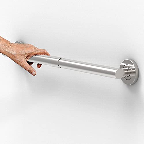 Barre d'appui de bain 61 cm nickel brossé pour la douche