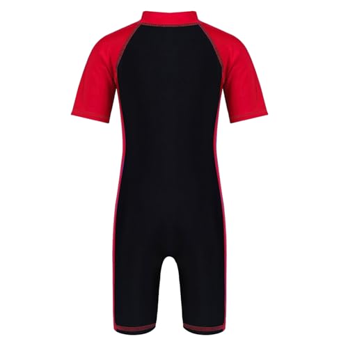 Image of Alvivi Kids Baby Boy Girls Short Sleeve Shorty Swimming Suit UV Sun Protective Zipper One Piece Swimsuit