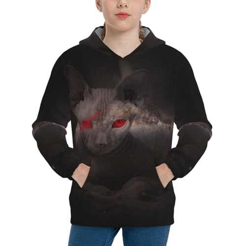 Hairless Cat Boy, Girls Sports Shirt Youth Pullover Fashion Hooded Sweatshirt3