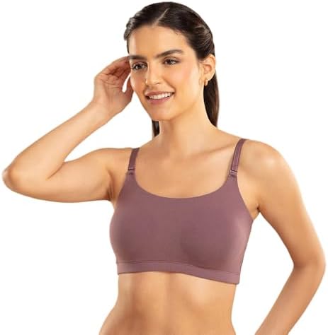NYKD Women's Cotton Wire Free Casual Bralette T-Shirt Bra Bra, NYB165, Black, XS, 1N
