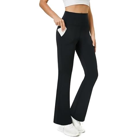 TOPYOGAS Women's Casual Yoga Pants with Pockets Tummy Control High Waist Leggings Workout Pants with Pockets Black Cover