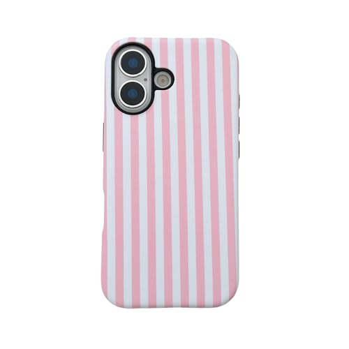 YOYORI for iPhone 17 �P�[�X �L���[�g �X�g���C�v �X�}�z�P�[�X ���f�B�[�X �K�[���Y �ϏՌ� �X���� TPU �n�[�hPC �ی�f�U�C���J�o�[ 2025 6.3�C���`(�s���N)