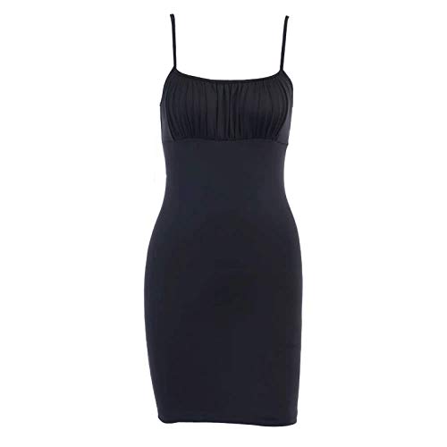 GALEI Vestido feminino básico, com alça de cor sólida, justo, justo, sexy, justo, justo, vestido de