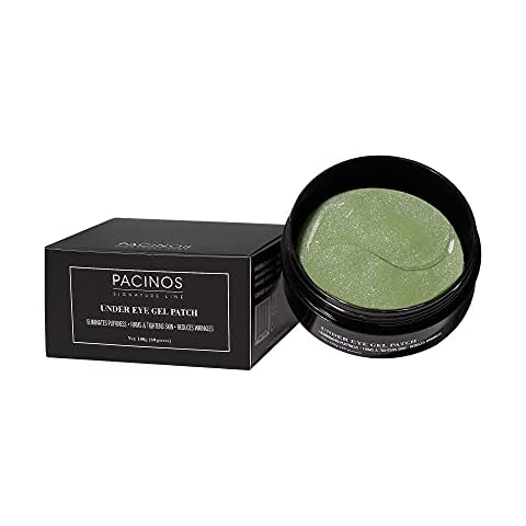 Pacinos Under Eye Gel Patches - Eliminates Puffiness, Smoothes Wrinkles, Brightens Under Eye Darkness, Firms & Tightens Skin with Vitamin E & B5, Promotes Collagen, Organic, 60 pcs Cover
