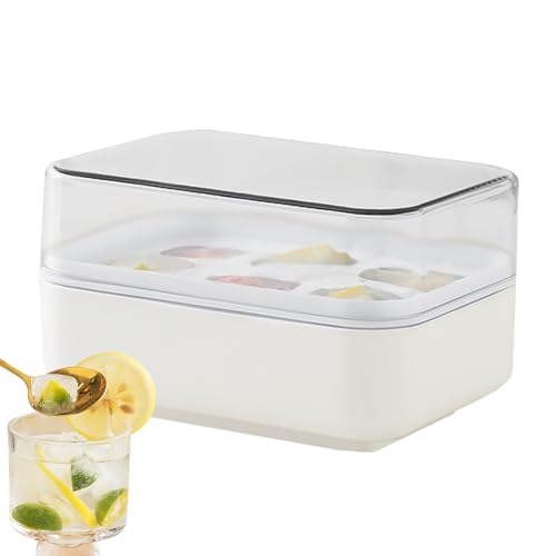 yakermur Cuenco para helado con tapa, moldes para helados con tapa y cubo de basura, diseño de 6 rejillas, almacenamiento de calidad alimentaria, accesorios de barman Easy Release para golosinas sopas
