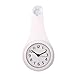 Orologio da bagno impermeabile alla moda appeso affidabile durevole ventosa portasciugamani parete corrimano decorativo specchio in plastica orologi da polso(White)
