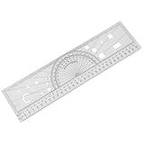 BlesConi Regla de trazador portátil de navegación de aviación para pilotos, herramienta de planificación de rutas de plástico transparente de 12.5 x 3.35 pulgadas