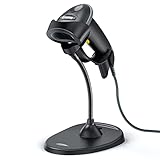 Eyoyo Handheld 2D Barcode Scanner with Gooseneck Stand, Automatic USB Wired QR Code Scanner Bar Code Reader Support Screen Scanning for PC POS System Library Store Supermarket Check-Out, Inventory