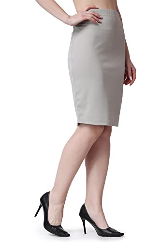 Image of POPWINGS Casual Solid Pencil Skirt for Women || Knee-Length Skirt for Women || Stylish Mini Skirt for Women || Summer Pencil Skirt for Women