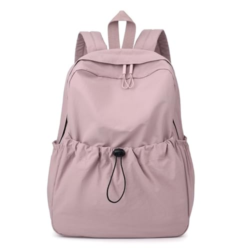 Sac à dos à fermeture à cordon marron léger et grande capacité - 6