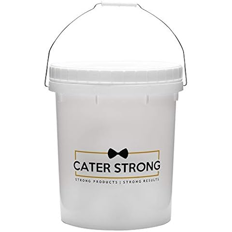 Cater Strong 5 gal. Round White Plastic Food Storage Container, Each Cover
