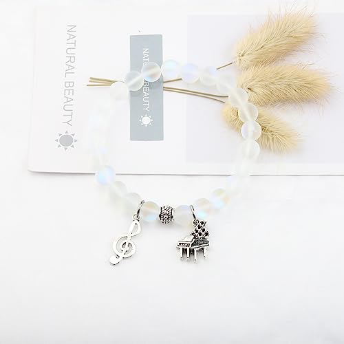 UJIMS Piano Inspirational Gifts Piano Music Notes Bracelet Music Themed Jewelry for Music Lovers Pianist Music Necklace4