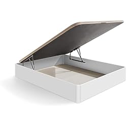 Arcon Canapé Abatible HOGAR24 ES | Canapé Abatible con Tapa Transpirable 3D | Arcón de Almacenaje Gran Capacidad | Color Blanco | Medidas: 90x190 cm