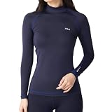 [FILA]水陸両用スポーツインナー 長袖 ハイネック コンプレッションシャツ UVカット ドライ 445406K 445406P NVM
