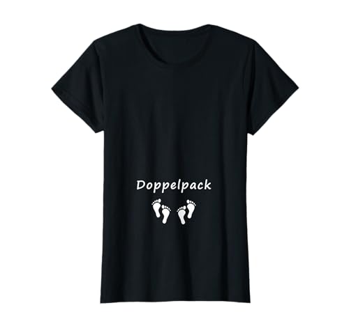 Mujer Pack doble de mamá gemelos, bebé recién nacido. Camiseta